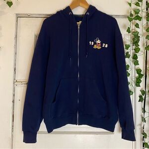 Disney Mickey Mouse 1928 Hoodie - Unisex MD - Navy Blue - Hooded Zip Sweatshirt